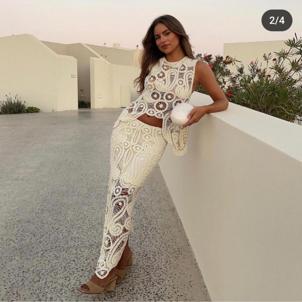 Zara ASYMMETRICAL CROCHET SKIRT